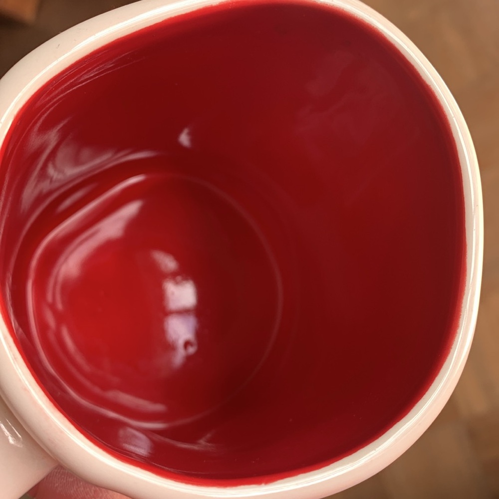 Rae Dunn WOOF Ivory and red glossy mug Artisan Collection by Magenta EUC - Picture 5 of 5